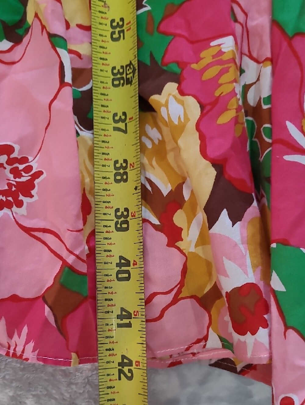 Talbots Pink Floral Midi Dress with Yellow & Green Accents - Picture 11 of 14